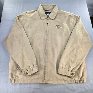 Kenpo Air Force‎ One Bomber Jacket Full Zip Embroidered Collared Coat XL